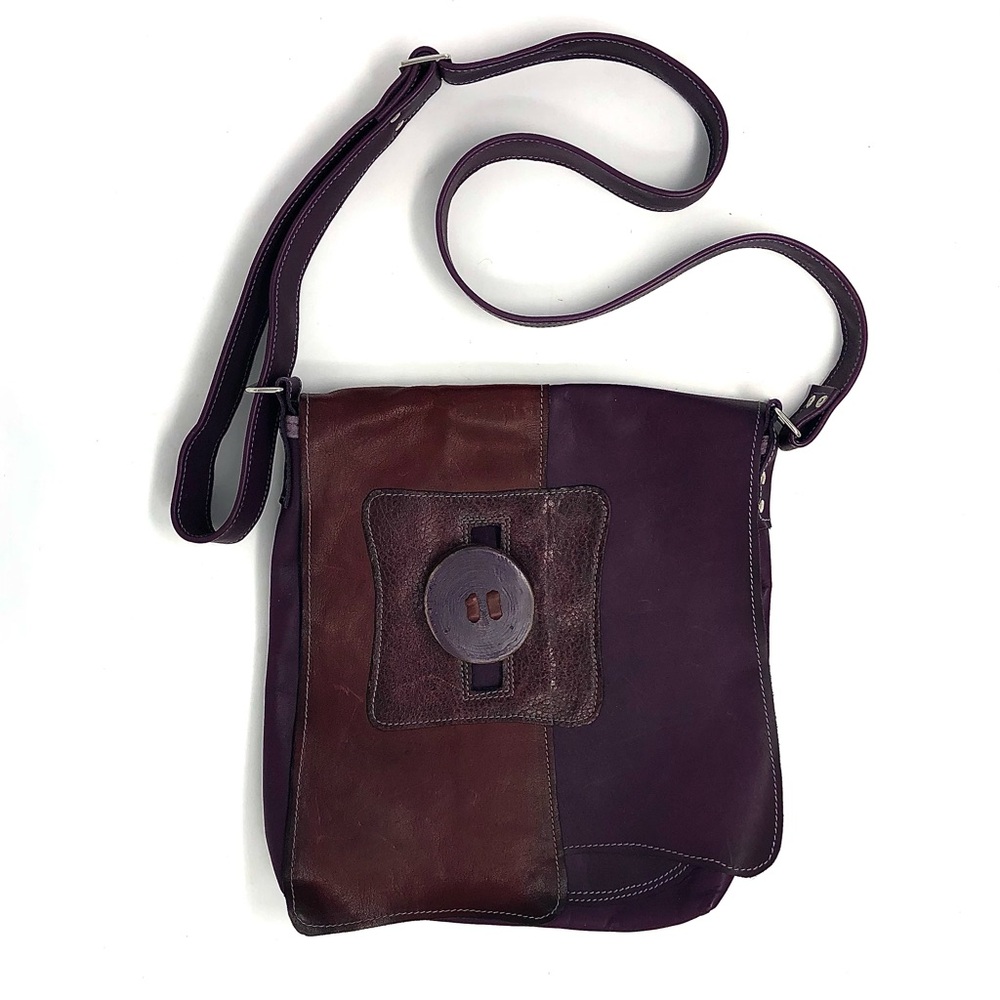Capharnaüm artisan made leather and suede shoulder purse / cross body bag